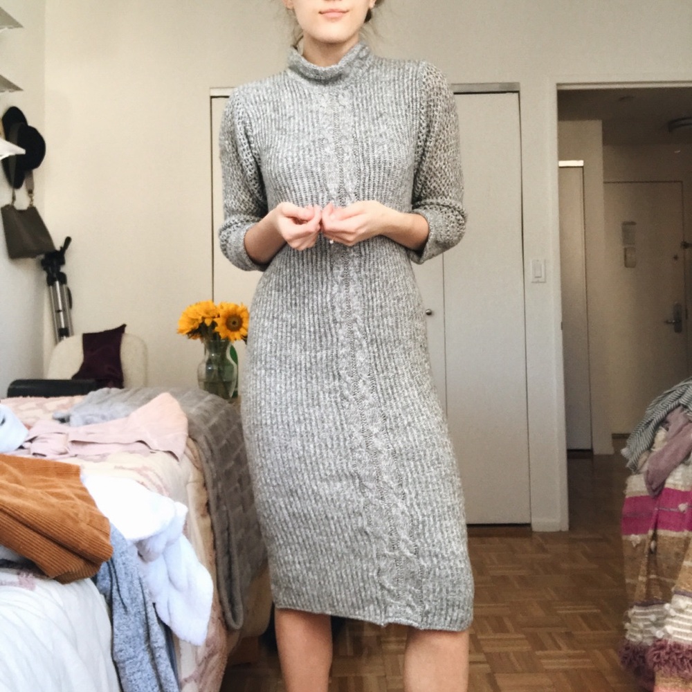 Thrifted Gray Sweater Dress
